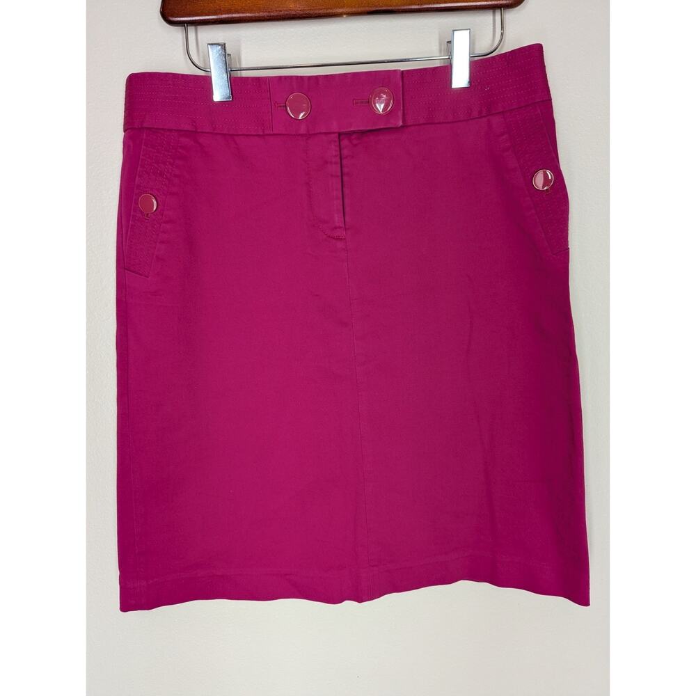 J. Crew Stretch Cotton Skirt Fuschia Pink Women’s Size Size 8 Pockets Barbie